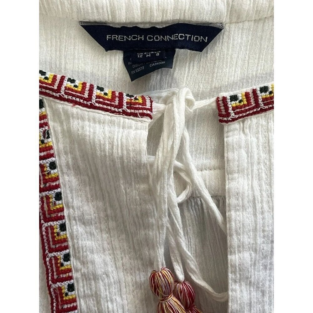 French Connection Women's White Adanna Embroidered Top Size M - Picture 5 of 15